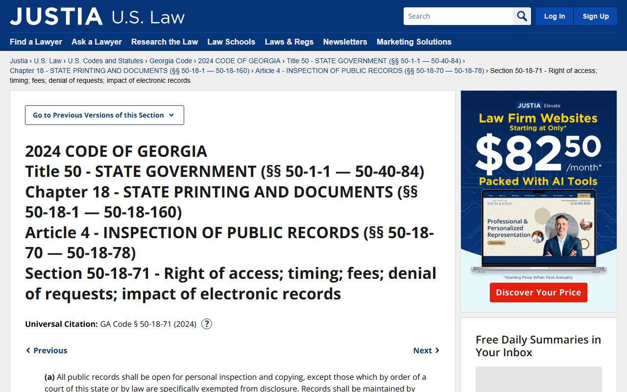 Berrien County court records Georgia copying and fee law