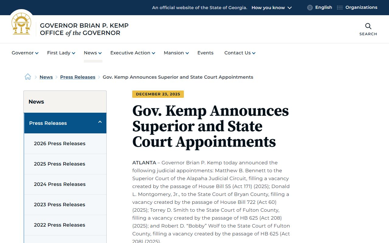 Berrien County criminal court records Alapaha Judicial Circuit appointment
