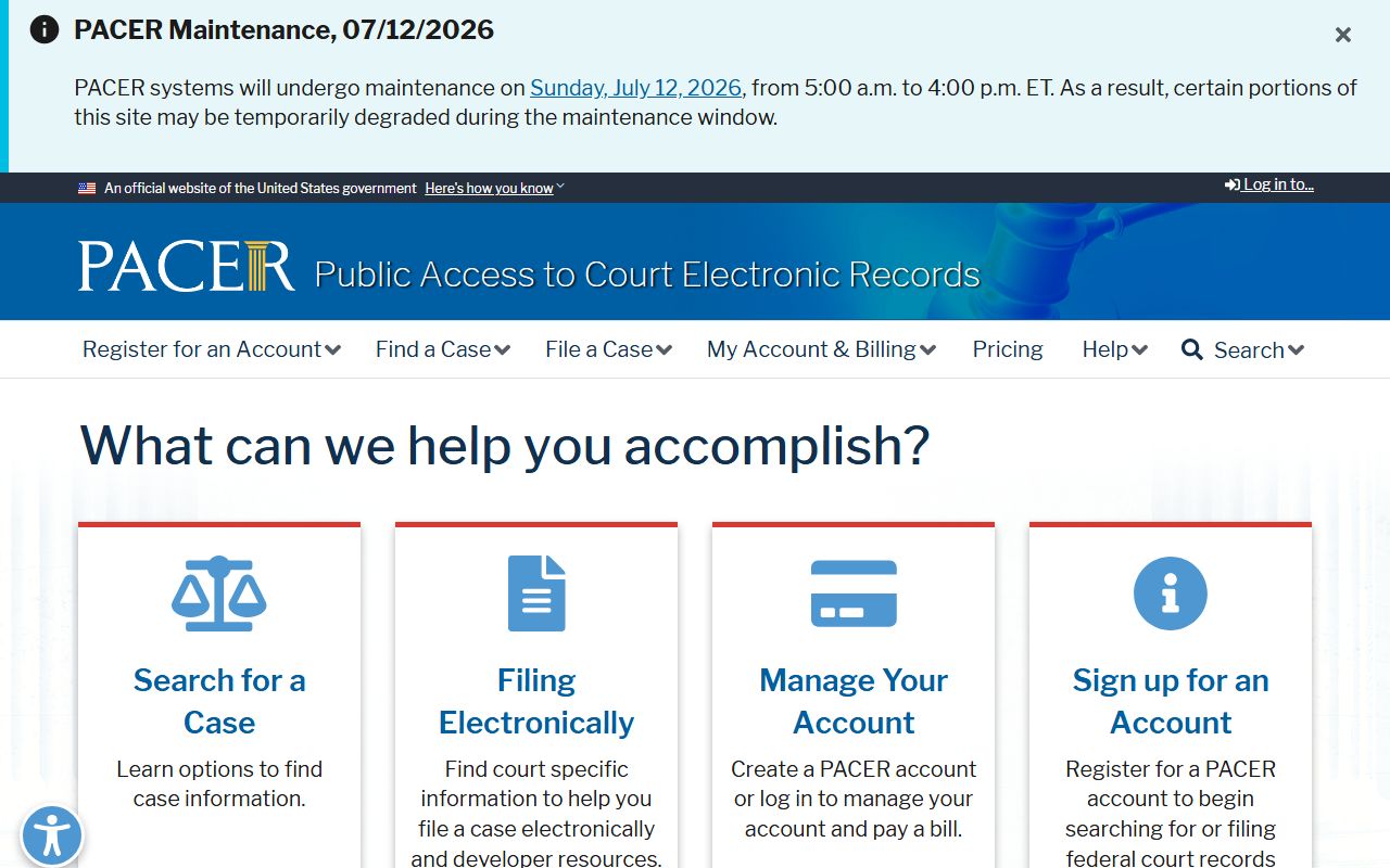 Berrien County Superior Court records PACER federal case distinction