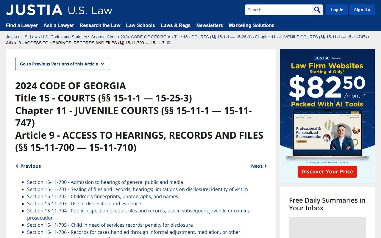 Berrien County probate records Georgia juvenile records restrictions